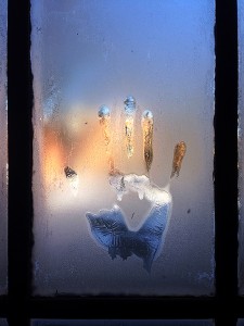 Frosty Window; MacLean Hall; MSUM    